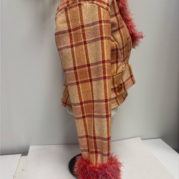 Plaid Jacket with Faux Fur Trim - Picture 5 of 5